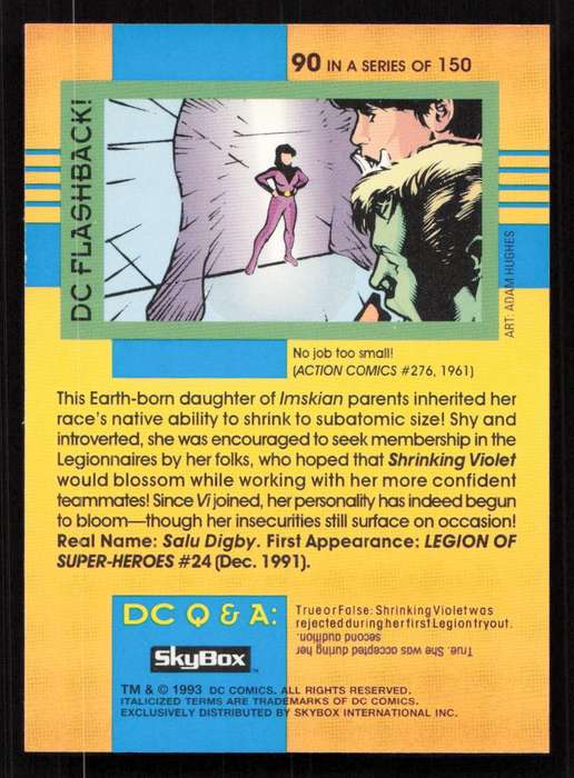 1993 SkyBox DC Comics Shrinking Violet Card 90