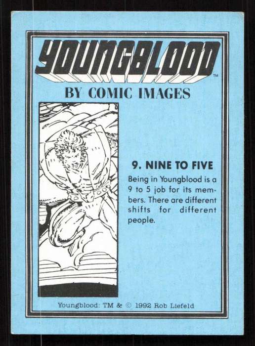 1992 Comic Images Youngblood Card 9 Nine to Five