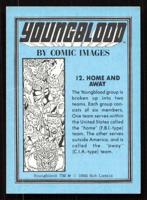 1992 Comic Images Youngblood Card 12 Home and Away