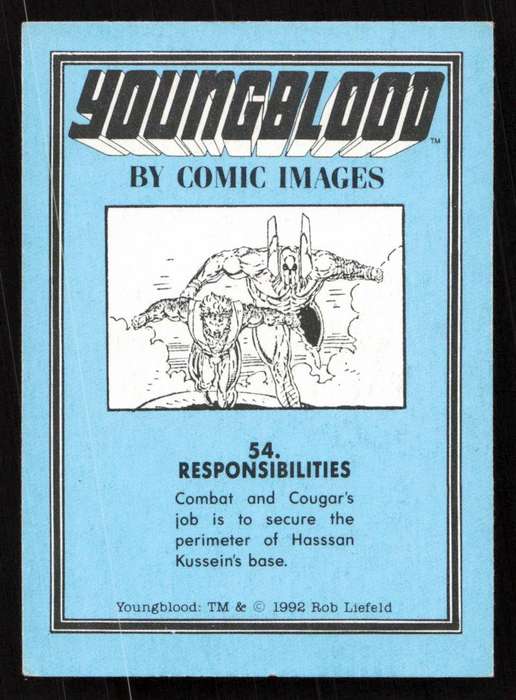 1992 Comic Images Youngblood Card 54 Responsibilities