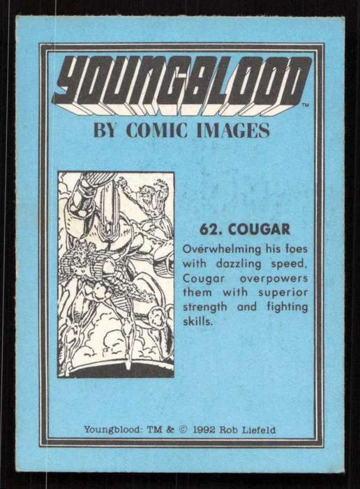 1992 Comic Images Youngblood Card 62 Cougar