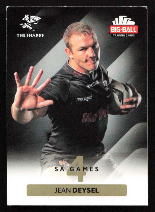 Big Ball 2012 Rugby Trading Card Card 223/248 Jean Deysel