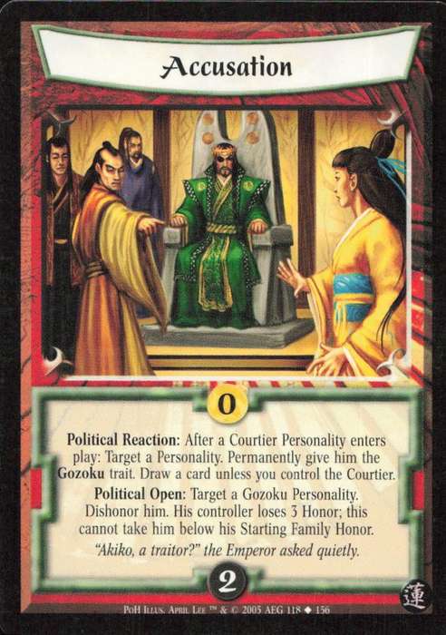 Legends of the Five Rings - L5R Accusation