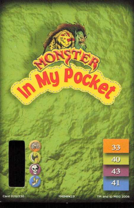 Monster In My Pocket Card 20