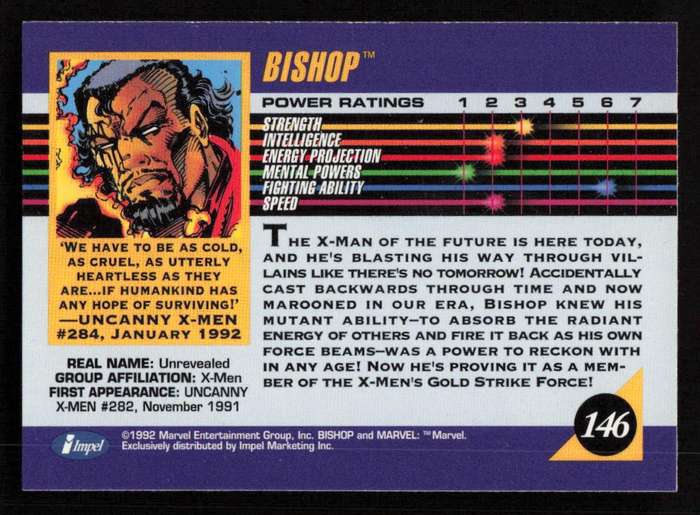 1992 Marvel Entertainment 146 Bishop