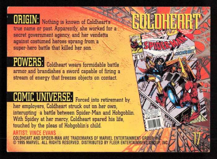 1995 Marvel Fleer Ultra Spider-man 17 Coldheart