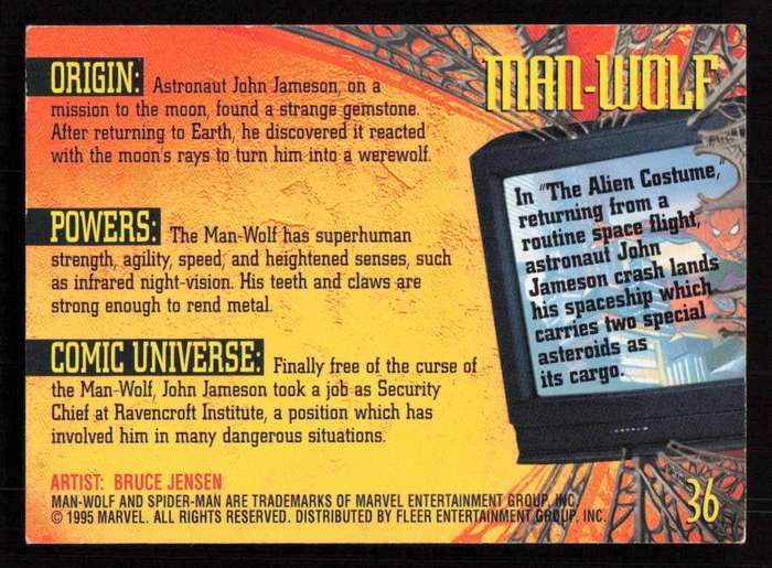 1995 Marvel Fleer Ultra Spider-man 36 Man-Wolf