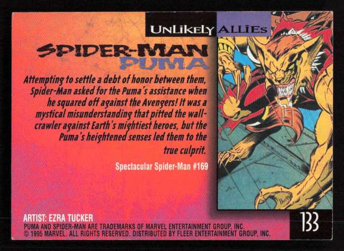 1995 Marvel Fleer Ultra Spider-man 133 Puma