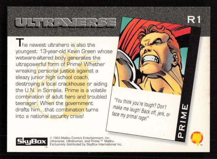 1993 SkyBox Ultraverse Prime R1