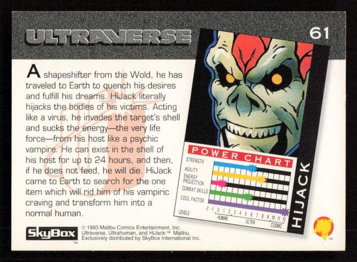 1993 SkyBox Ultraverse Hijack 61