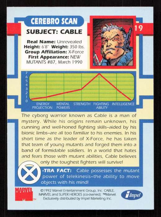 1992 Impel Marvel Cable 19