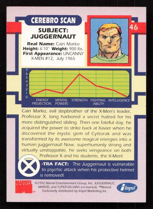 1992 Impel Marvel Juggernaut 46