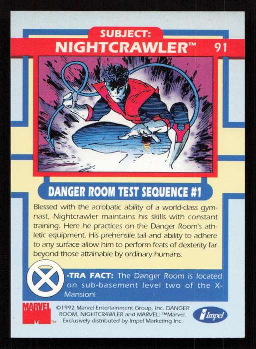 1992 Impel Marvel Nightcrawler 91