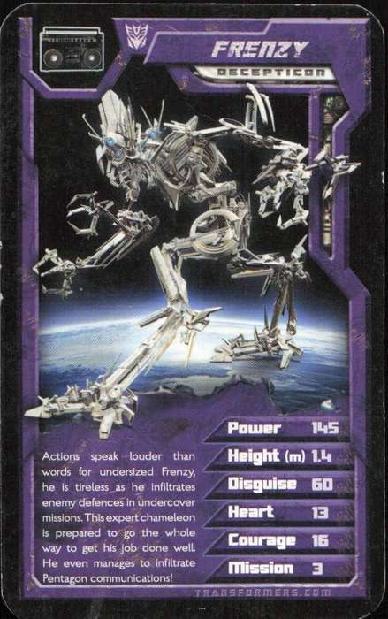 2007 Top Trumps Transformers Frenzy