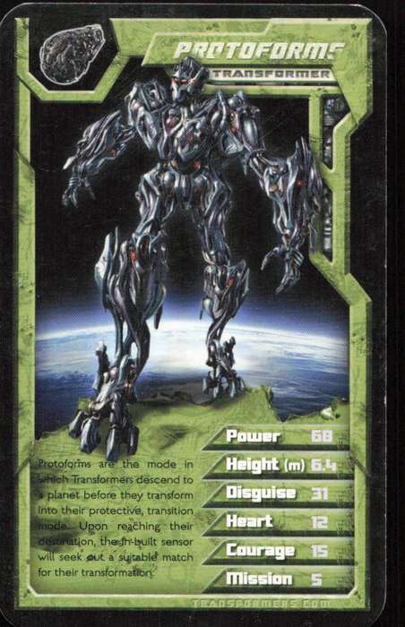 2007 Top Trumps Transformers Protoforms