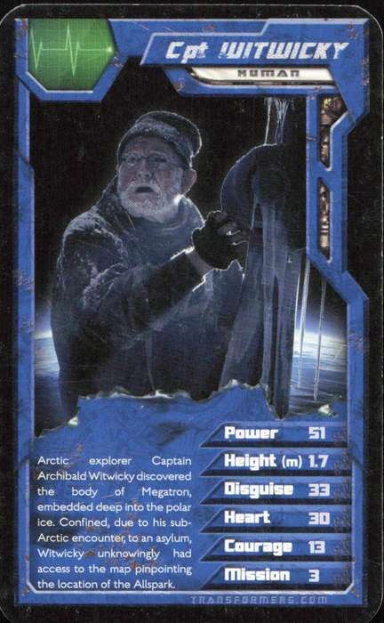 2007 Top Trumps Transformers Cpt Witwicky