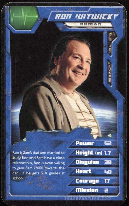 2007 Top Trumps Transformers Ron Witwicky