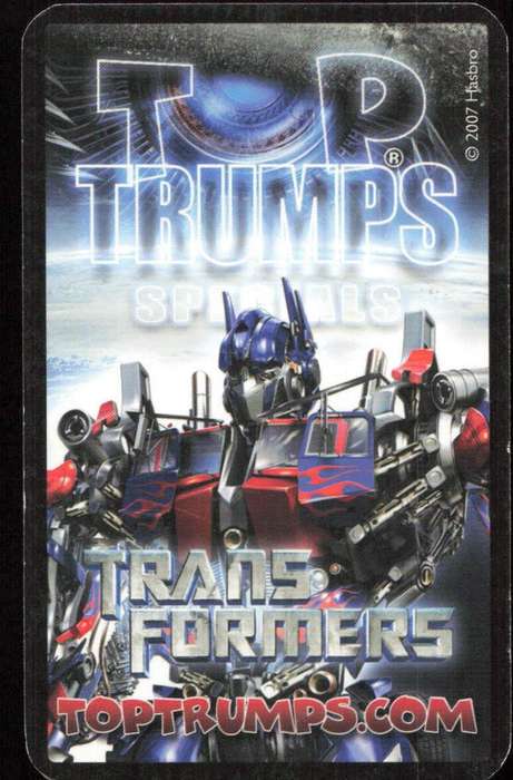 2007 Top Trumps Transformers Agent Simmons