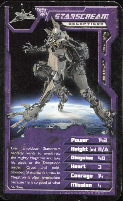 2007 Top Trumps Transformers Starscream