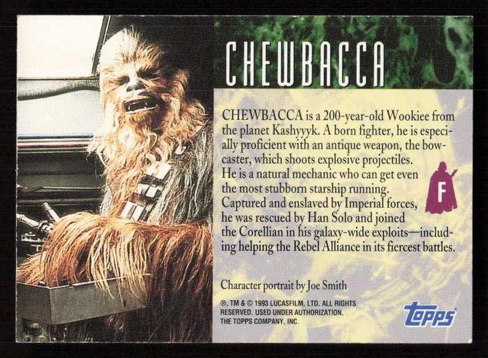 1993 Topps Star Wars Galaxy Chewbacca F