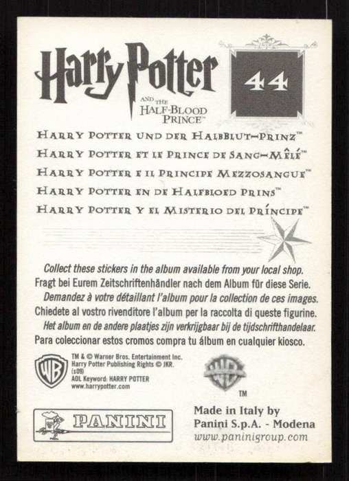 Panini Stickers Harry Potter and the Half-Blood Prince 44