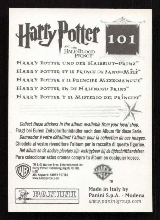 Panini Stickers Harry Potter and the Half-Blood Prince 101