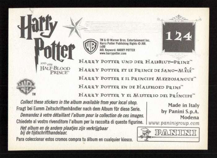 Panini Stickers Harry Potter and the Half-Blood Prince 124
