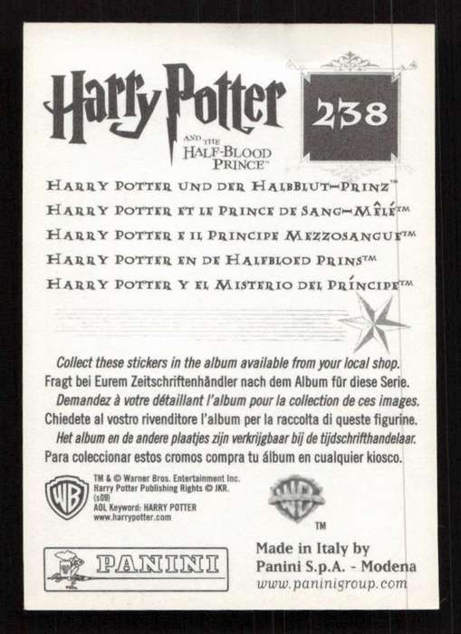 Panini Stickers Harry Potter and the Half-Blood Prince 238