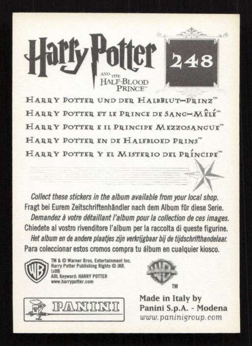 Panini Stickers Harry Potter and the Half-Blood Prince 248