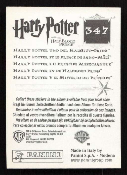 Panini Stickers Harry Potter and the Half-Blood Prince 347
