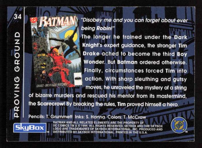 1994 SkyBox Batman Proving Ground 34