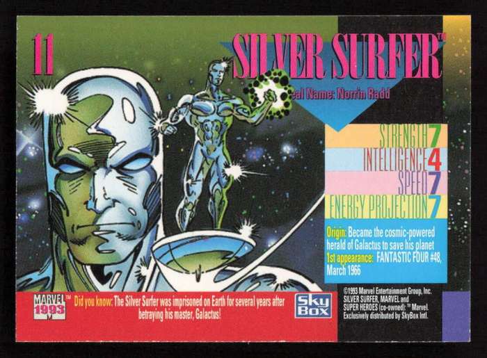 1993 SkyBox Marvel 11 Silver Surfer