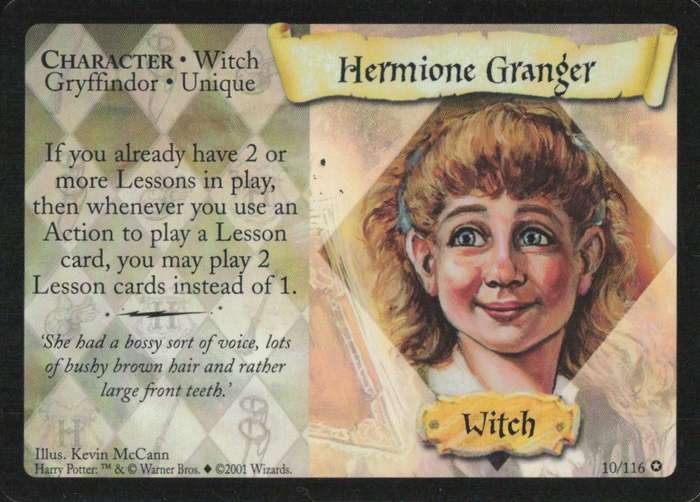 2001 Wizards Harry Potter Trading Card Game - Hermione Granger 9/116