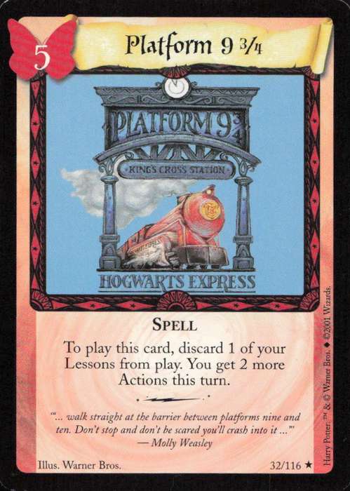 2001 Wizards Harry Potter Trading Card Game - Platform 9 ¾  36/116