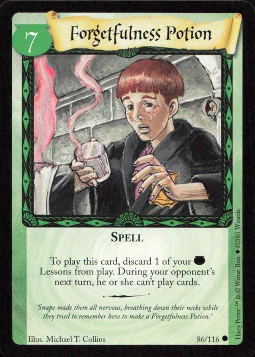 2001 Wizards Harry Potter Trading Card Game - Forgetfulness Potion 86/116