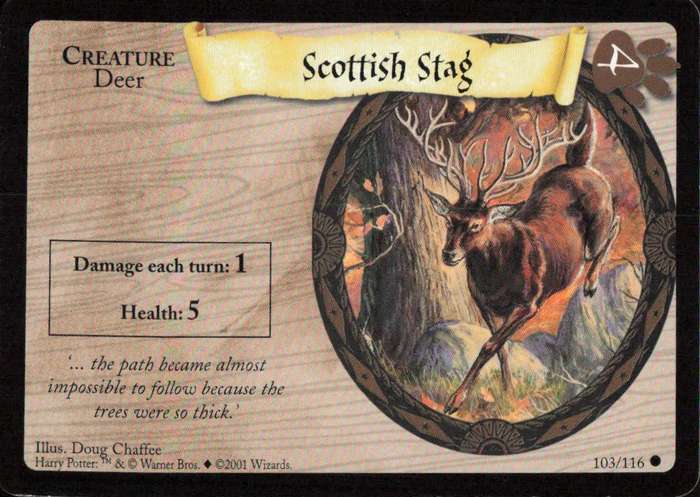 2001 Wizards Harry Potter Trading Card Game - Scottish Stag 103/116