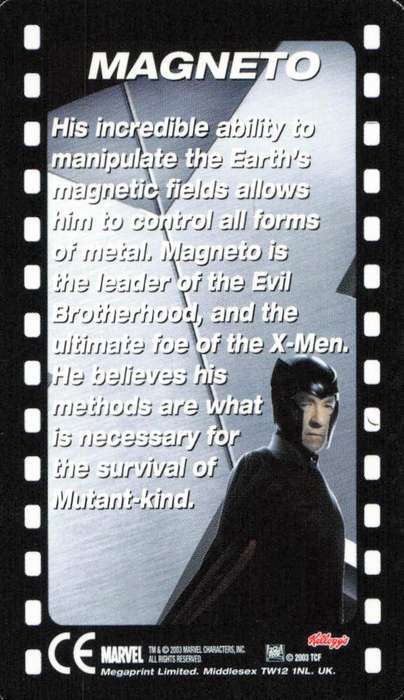 2003 Marvel Kellogg's Lenticular Magneto
