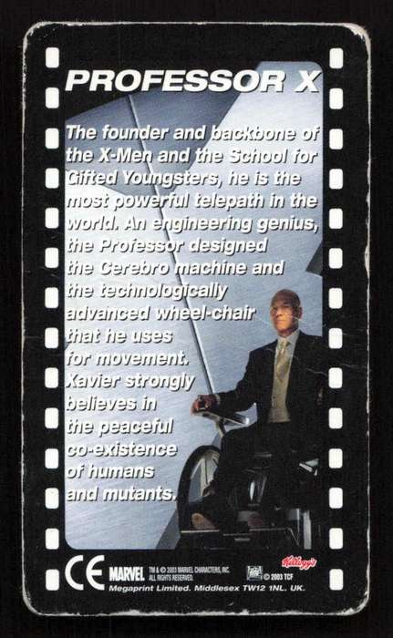 2003 Marvel Kellogg's Lenticular Professor X