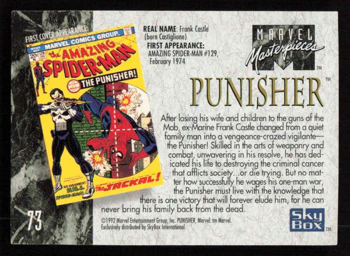 1992 Marvel Masterpieces Punisher 73