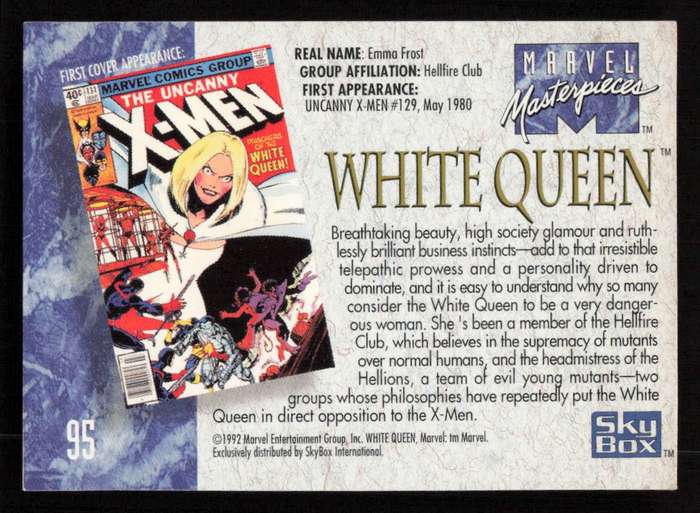 1992 Marvel Masterpieces White Queen 95
