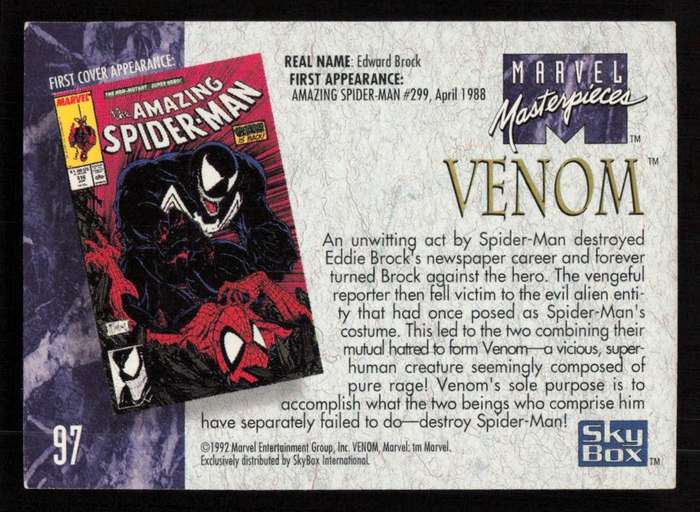 1992 Marvel Masterpieces Venom 97