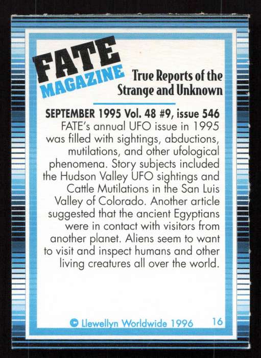 1996 Llewellyn Worldwide 13 Fate Magazine September 1995 Vol. 48 #9, issue 546