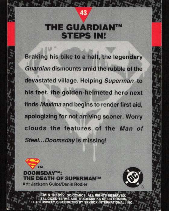 1992 DC Comics Doomsday The Death Of Superman 43 The Guardian Steps In