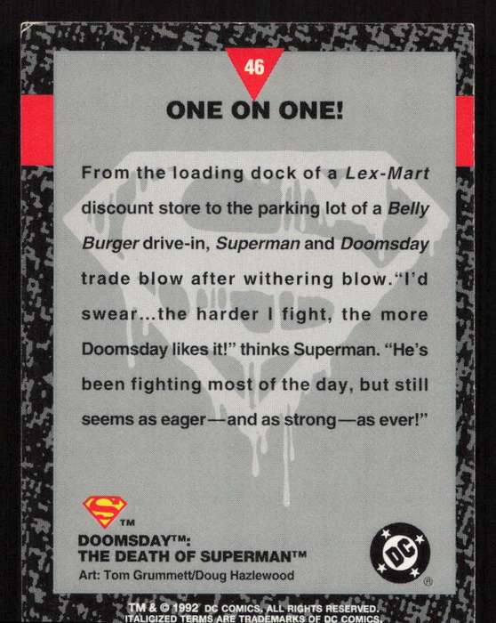 1992 DC Comics Doomsday The Death Of Superman 46 One on One!