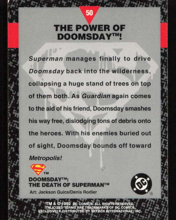 1992 DC Comics Doomsday The Death Of Superman 50 The Power of Doomsday!