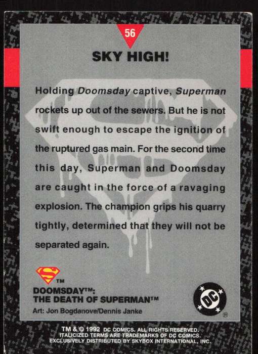 1992 DC Comics Doomsday The Death Of Superman 56 Sky High!