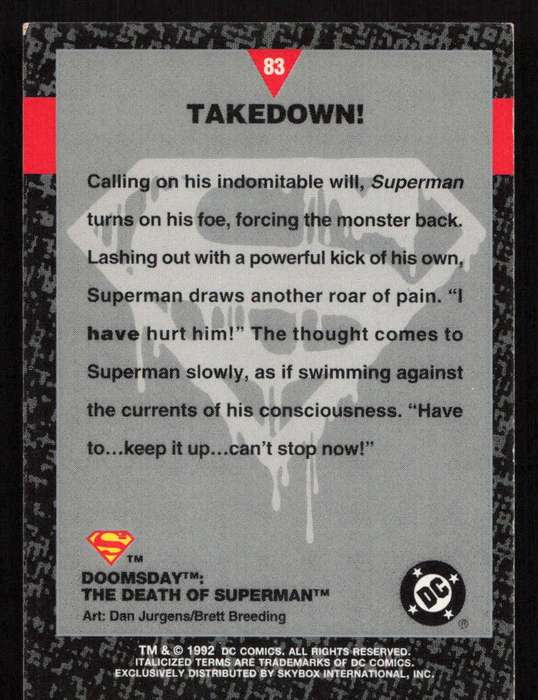 1992 DC Comics Doomsday The Death Of Superman 83 Takedown!