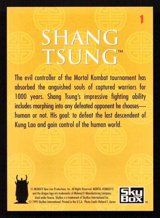 1995 SkyBox Mortal Kombat 1 Shang Tsung