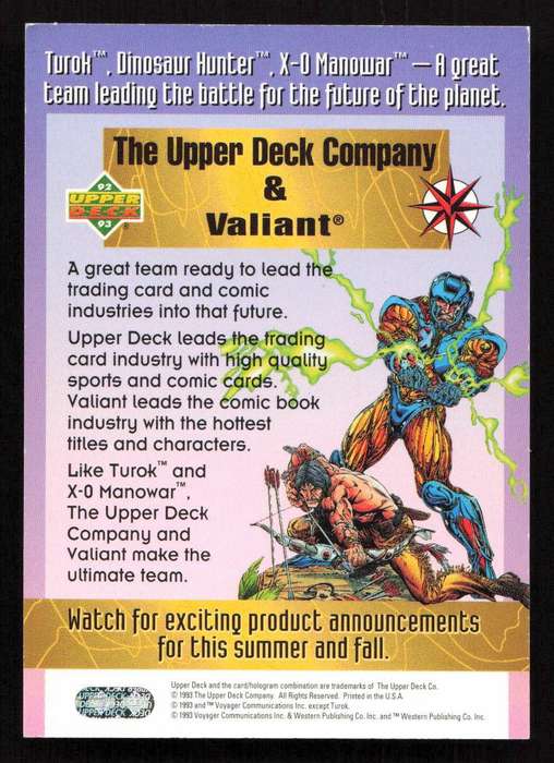 92/93 Upper Deck Turok/ X-0 Manowar