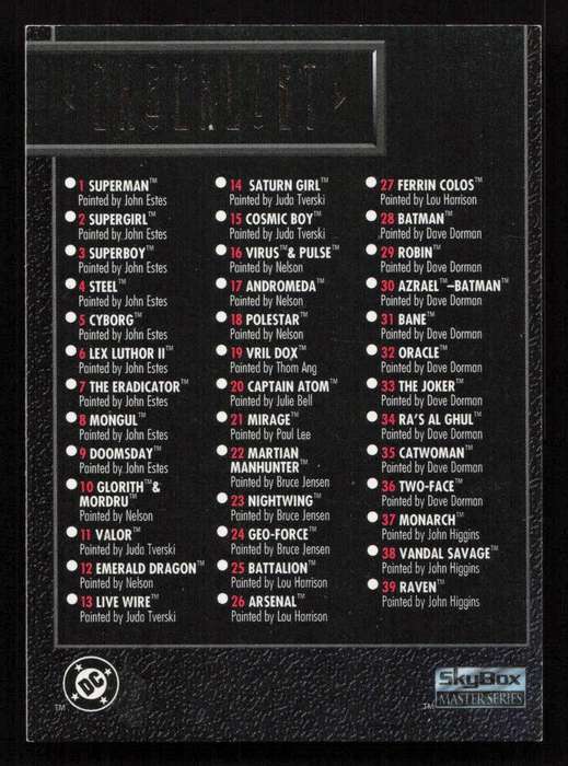 1994 SkyBox DC Comics 90 Checklist